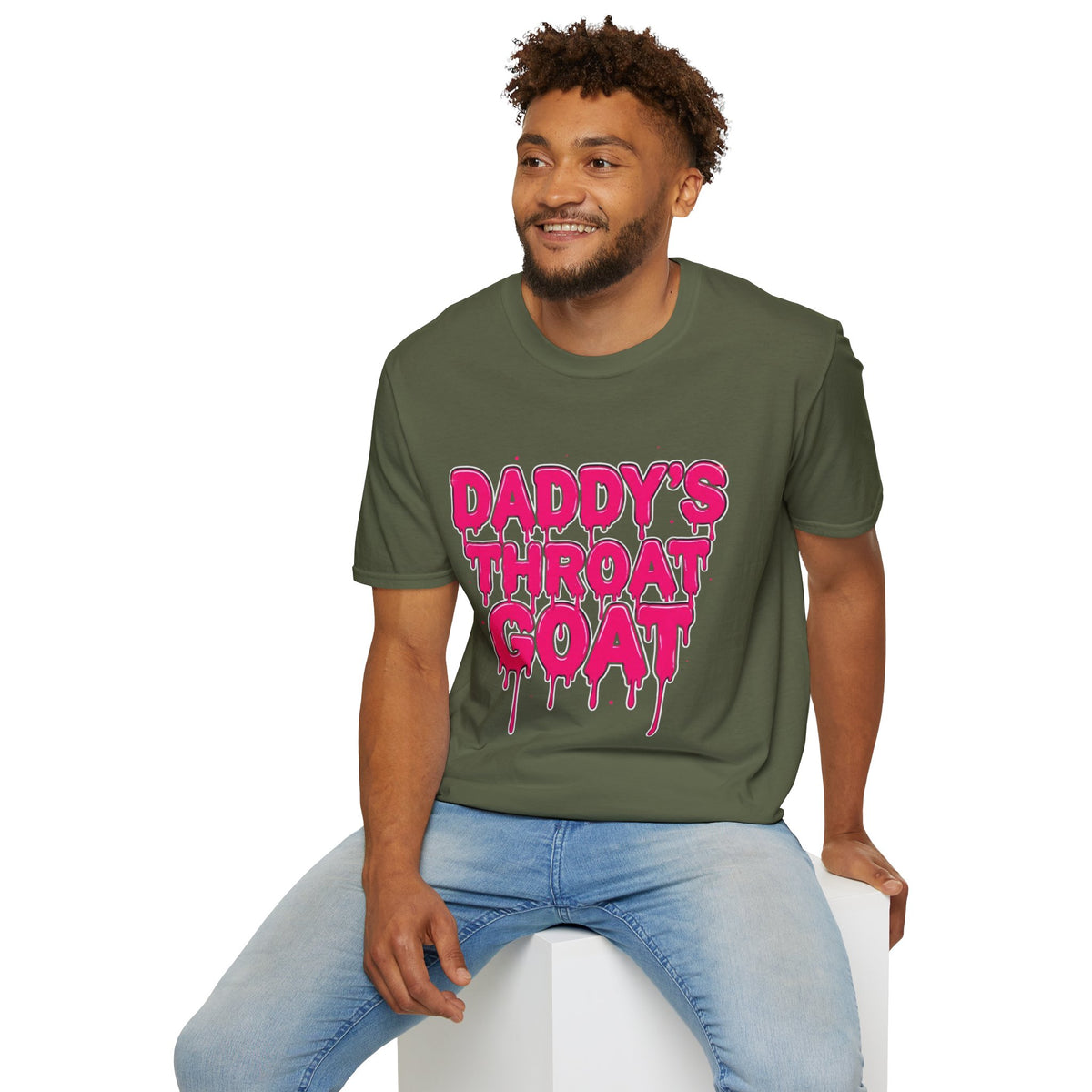 Graphic Tee — "Daddy's Throat" Drip Lettering Shirt