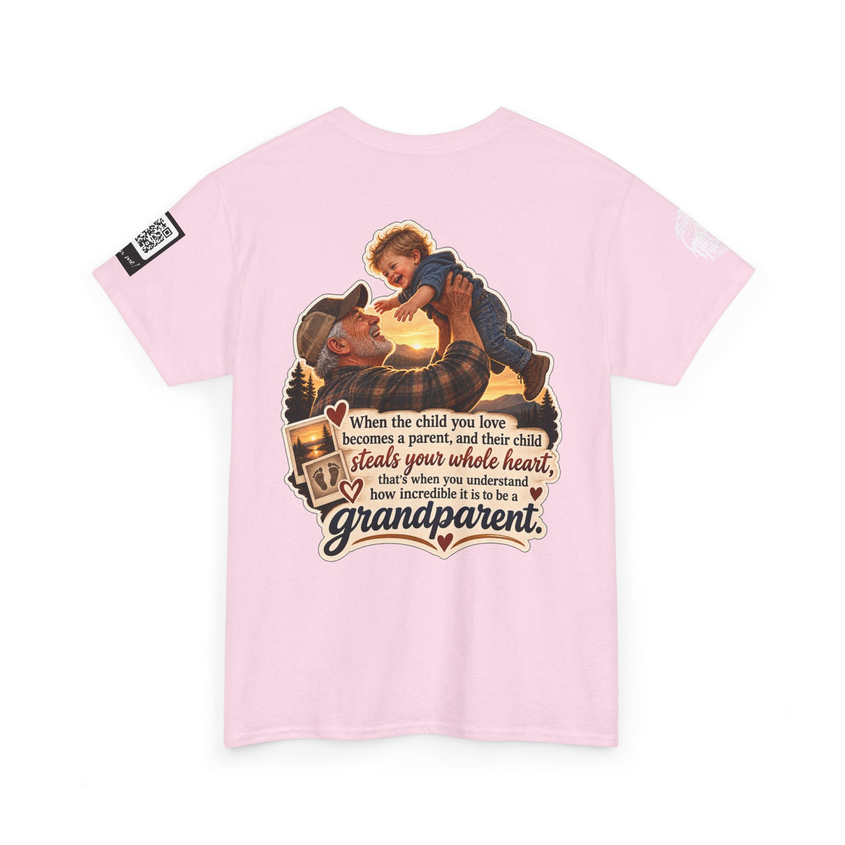 A Grandchild Steals Your Whole Heart — Proud Grandparent Back Graphic Tee