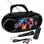 Naxa 7” Bluetooth TV DVD Boombox with Mic Black - Refurbished