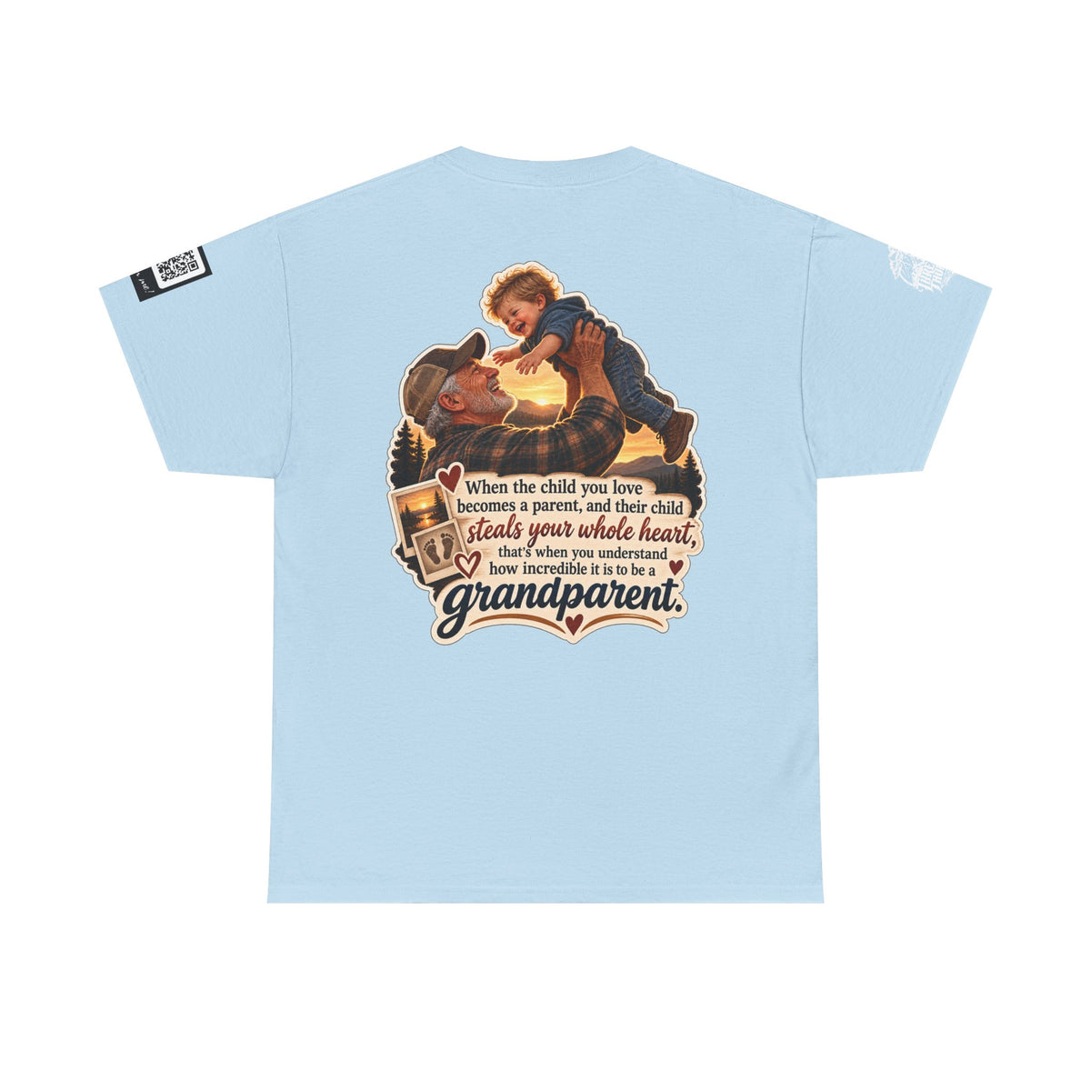 A Grandchild Steals Your Whole Heart — Proud Grandparent Back Graphic Tee