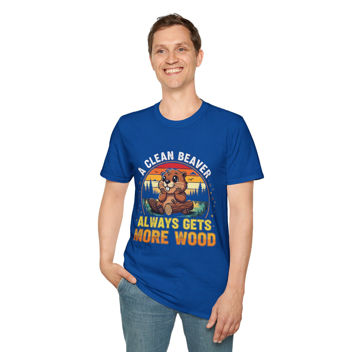 A Clean Beaver T-Shirt — "A Clean Beaver Always Gets More Wood" Retro Graphic Tee