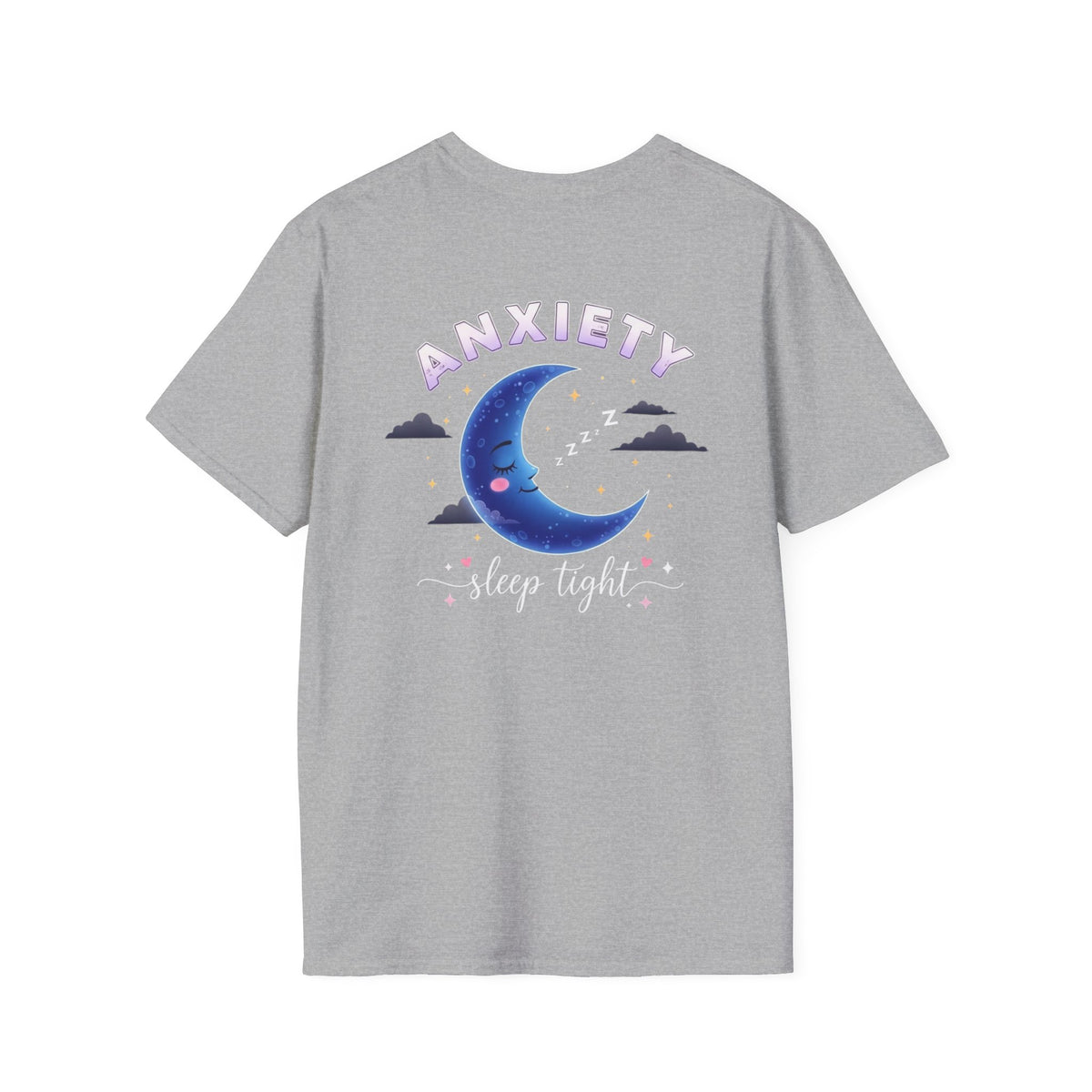 Anxiety Moon T-Shirt — 'Sleep Tight' Cute Moon & Stars Relaxation Tee