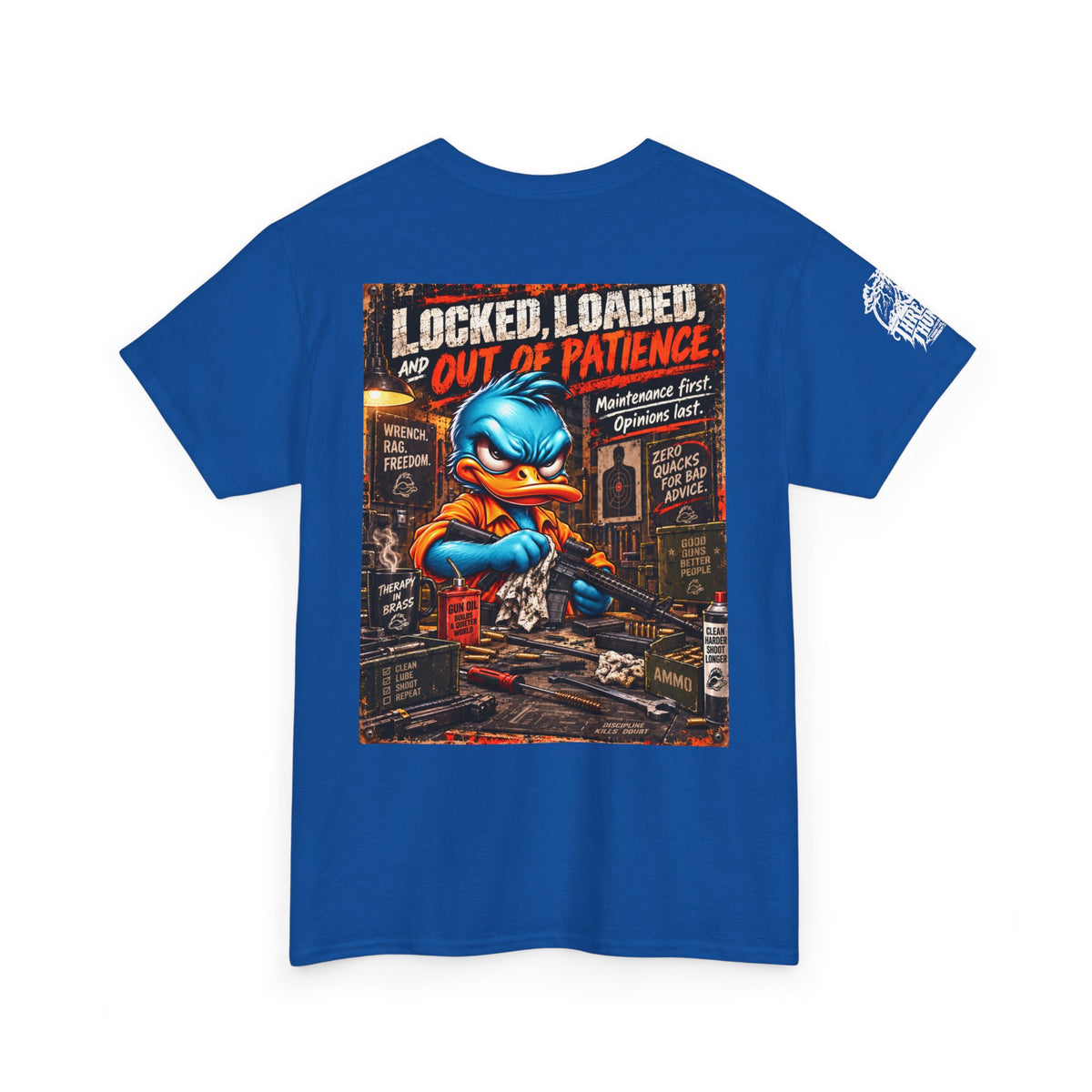Locked, Loaded, and Out of Patience Back Graphic Tee