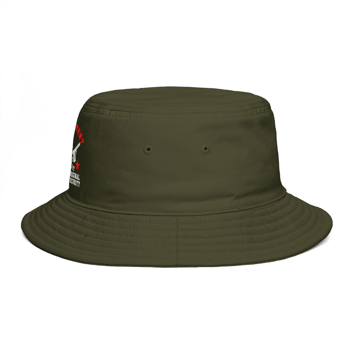 Bucket Hat - Red Liesbovt Homeland Security Skull Logo
