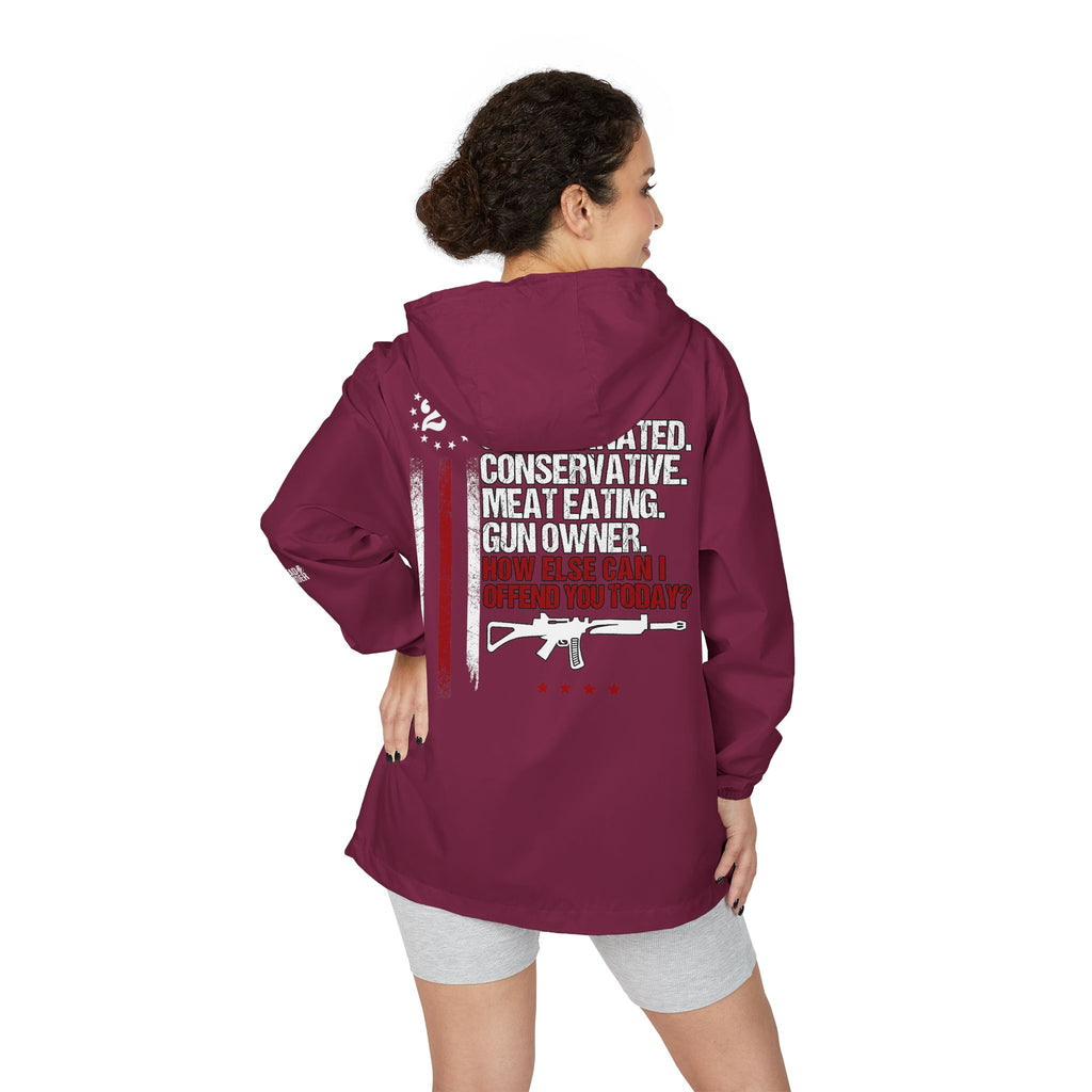 Windbreaker Jacket — '2nd Amendment: Unvaccinated Conservative' Patriotic Rifle Design