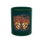 Skull Clash Ceramic Mug — Vintage Rock Tattoo Coffee Cup