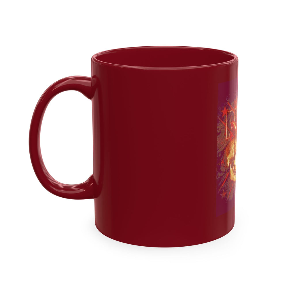 Skull Clash Ceramic Mug — Vintage Rock Tattoo Coffee Cup