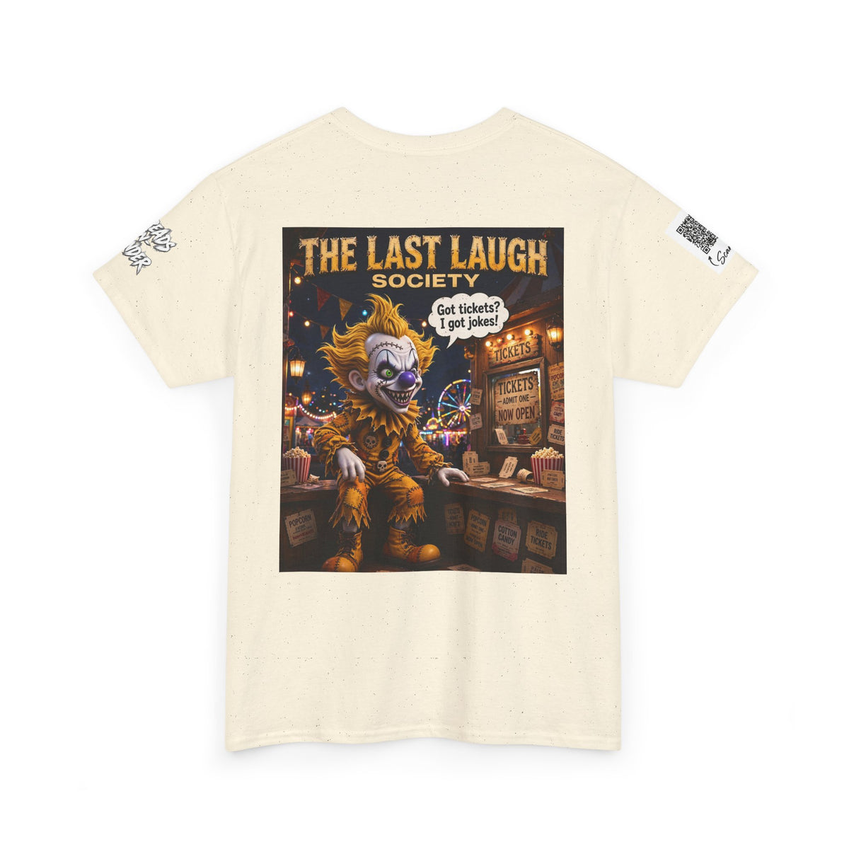 The Last Laugh Society Tee #164 — Carnival Clown Horror Graphic T-Shirt