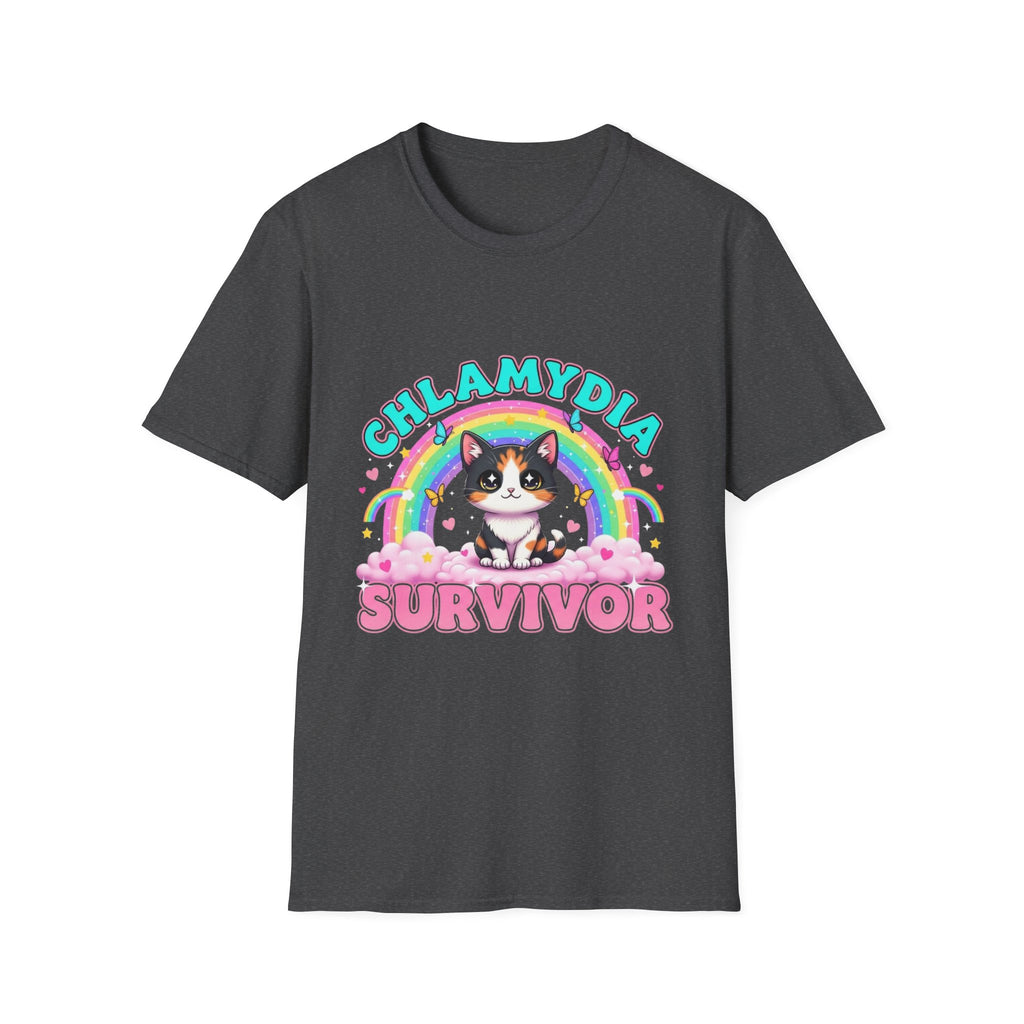 Chlamydia Survivor Cat T-Shirt — Cute Rainbow Calico Tee
