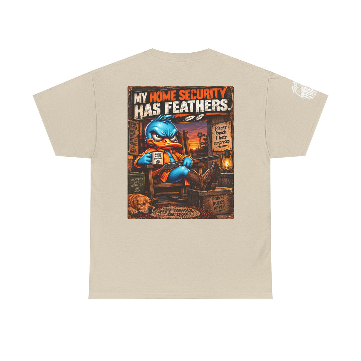 My Home Security Has Feathers — Porch Guard Duck Back Graphic Tee