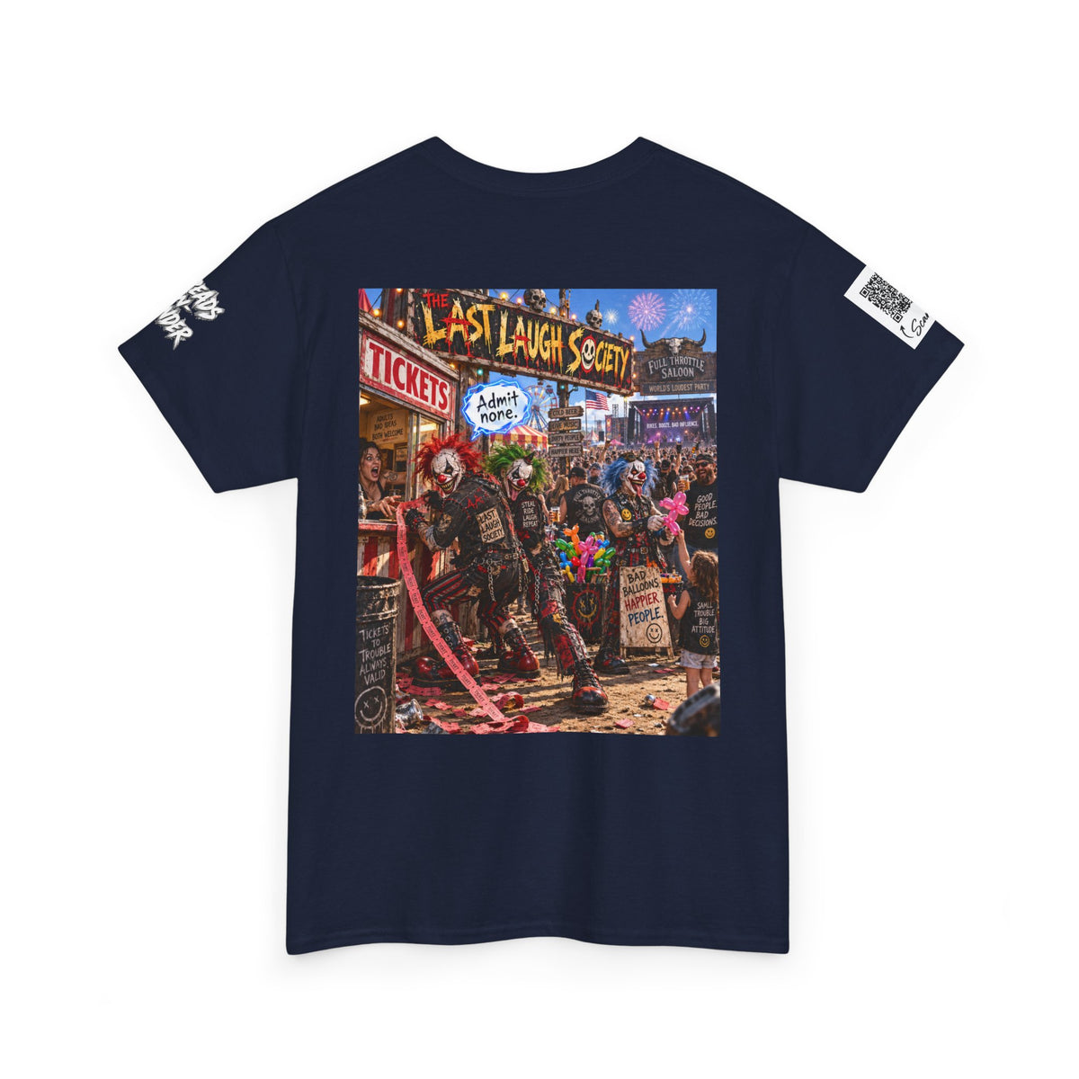 The Last Laugh Society Tee #142 — Carnival Clown Horror Graphic T-Shirt