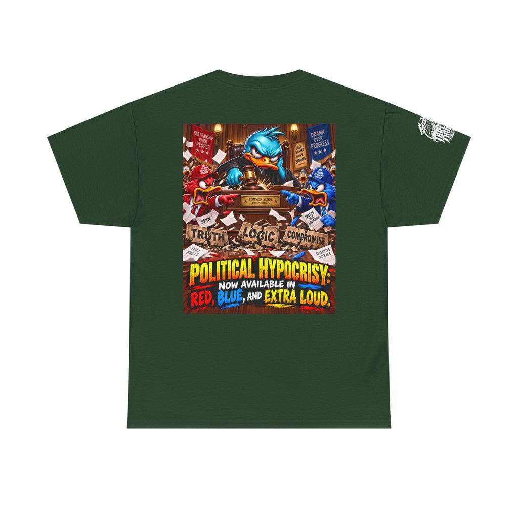 Political Hypocrisy — Red, Blue, and Extra Loud Back Graphic Tee