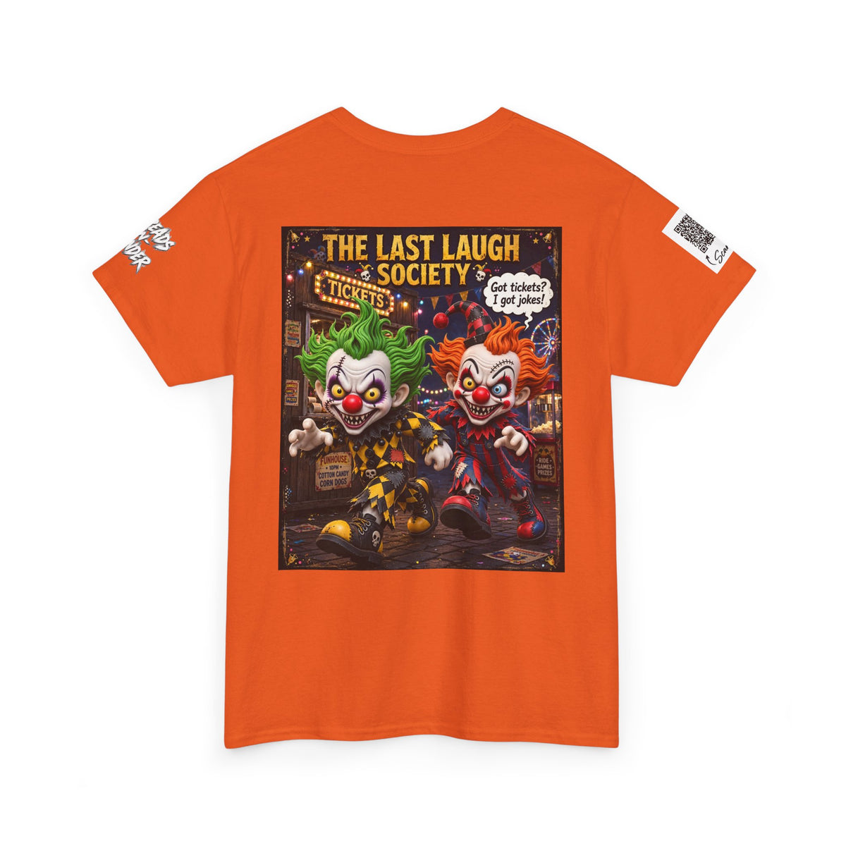 The Last Laugh Society Tee #135 — Carnival Clown Horror Graphic T-Shirt