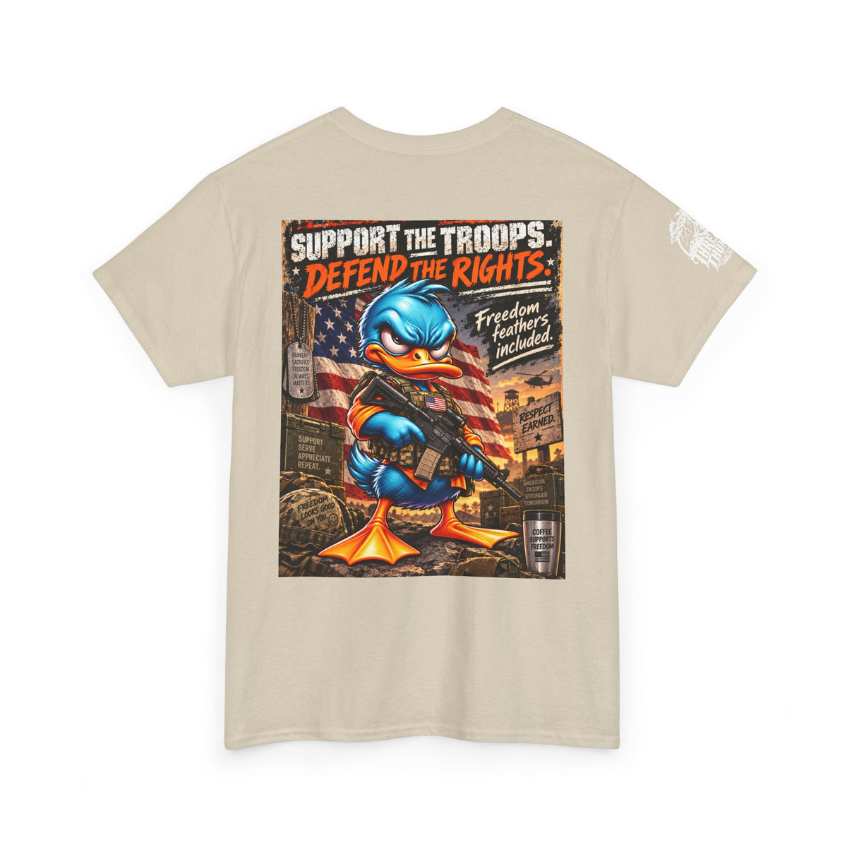 Support the Troops, Defend the Rights Back Graphic Tee