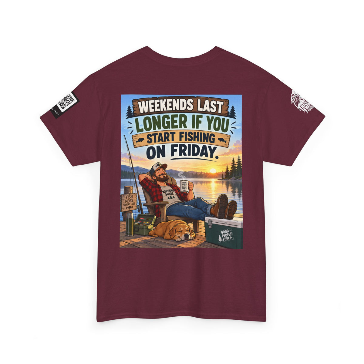 Weekends Last Longer When You Start Fishing Friday Back Graphic Tee