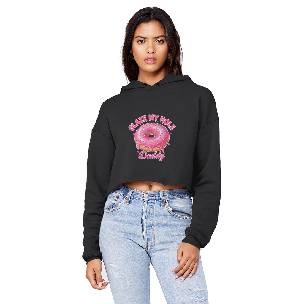 AOC Cropped Raw Edge Boyfriend Hoodie