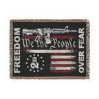 Freedom Over Fear Woven Blanket — "We The People" 2A Flag Throw