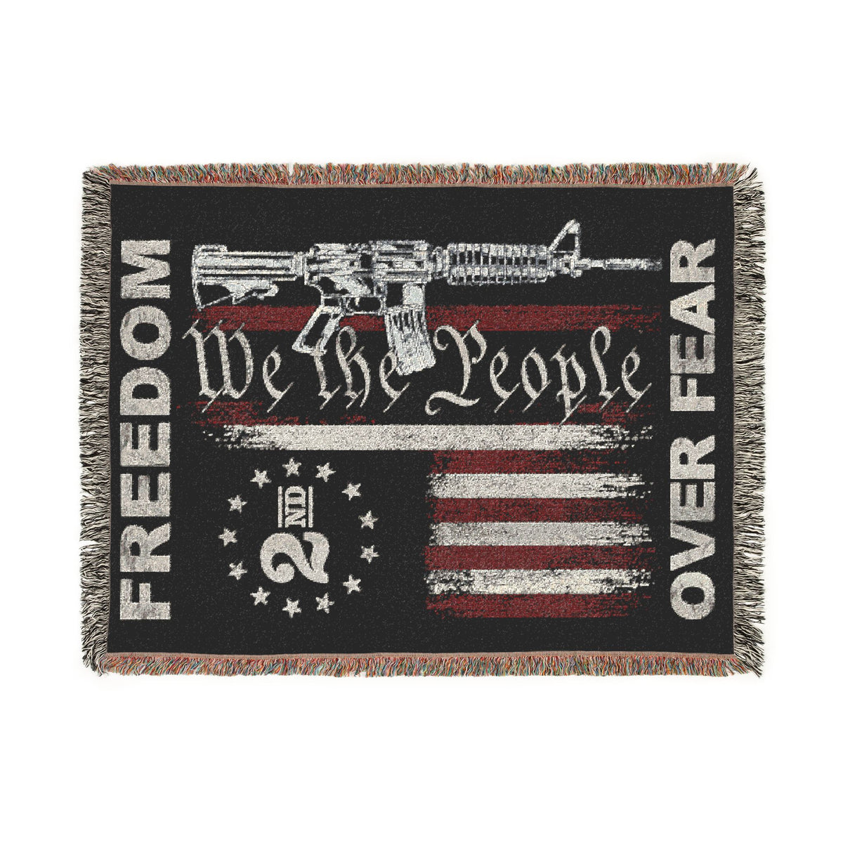 Freedom Over Fear Woven Blanket — "We The People" 2A Flag Throw