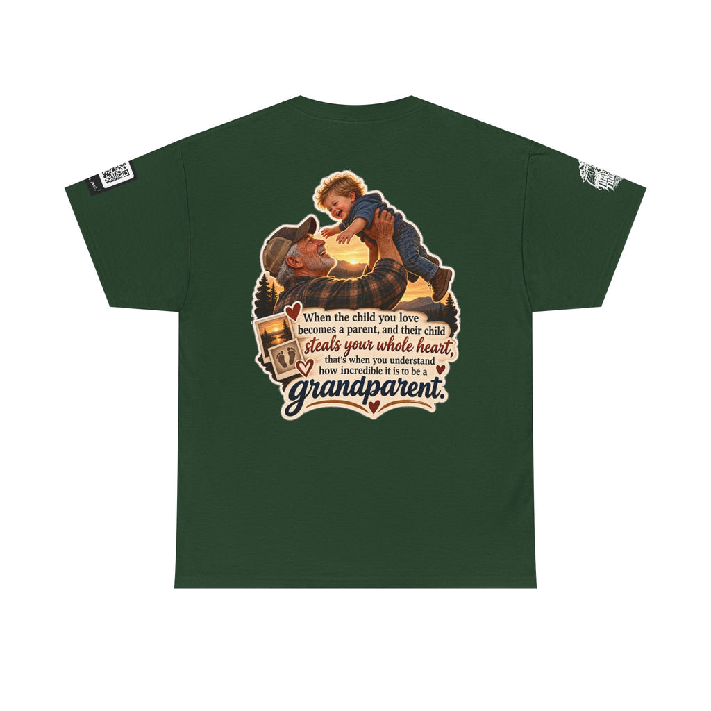 A Grandchild Steals Your Whole Heart — Proud Grandparent Back Graphic Tee