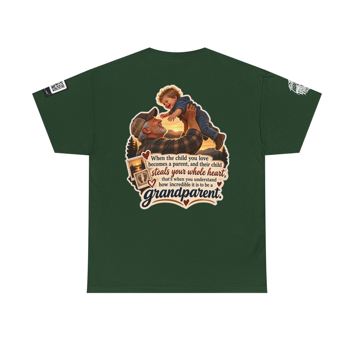 A Grandchild Steals Your Whole Heart — Proud Grandparent Back Graphic Tee