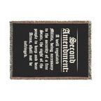 Second Amendment Woven Blanket — Rustic Constitution Quote Throw