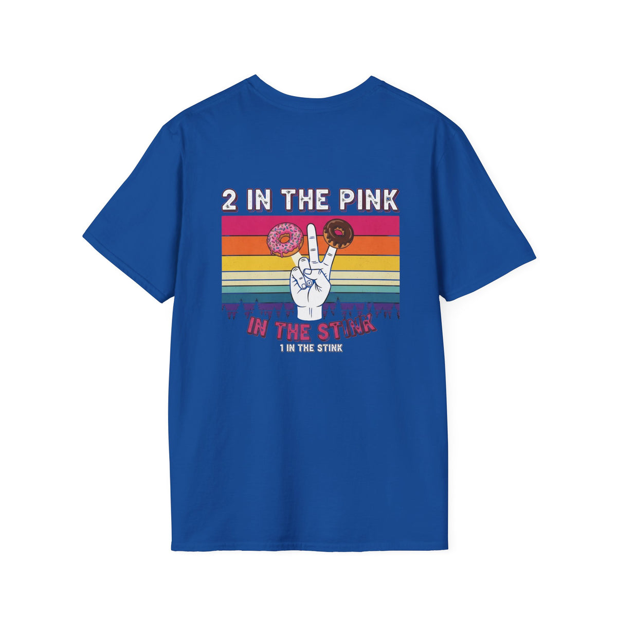 2 In The Pink Donut Peace Sign T‑Shirt — Retro Rainbow Dessert Graphic Tee