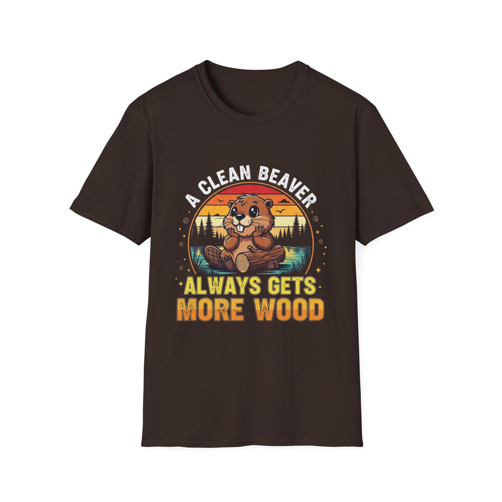 A Clean Beaver T-Shirt — "A Clean Beaver Always Gets More Wood" Retro Graphic Tee