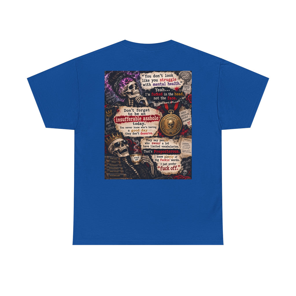 Mental Health Awareness T-Shirt — Gothic Skull Collage with Encouraging Quotes
