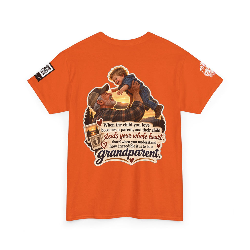 A Grandchild Steals Your Whole Heart — Proud Grandparent Back Graphic Tee