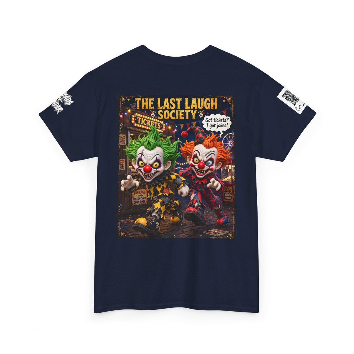 The Last Laugh Society Tee #135 — Carnival Clown Horror Graphic T-Shirt