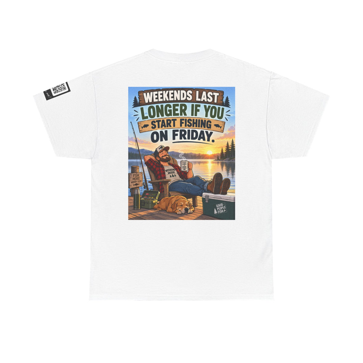 Weekends Last Longer When You Start Fishing Friday Back Graphic Tee