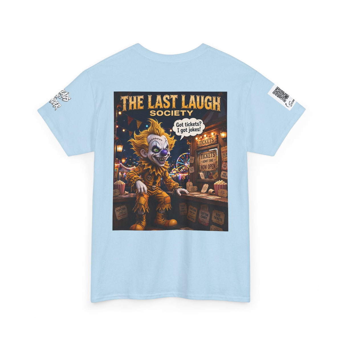 The Last Laugh Society Tee #164 — Carnival Clown Horror Graphic T-Shirt