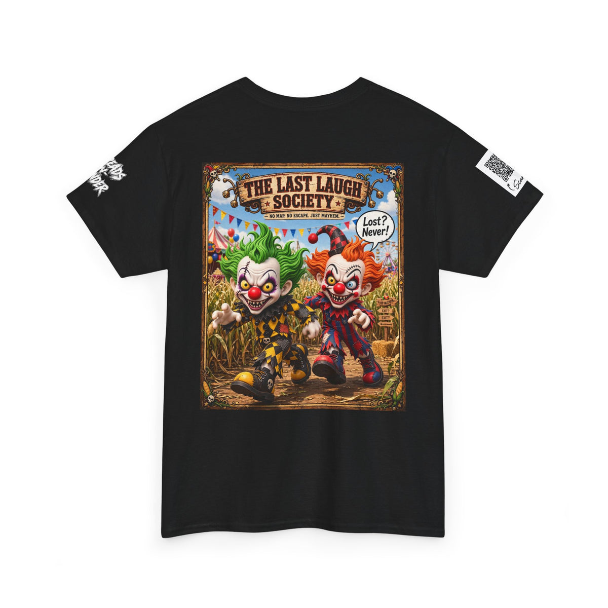 The Last Laugh Society Tee #128 — Carnival Clown Horror Graphic T-Shirt