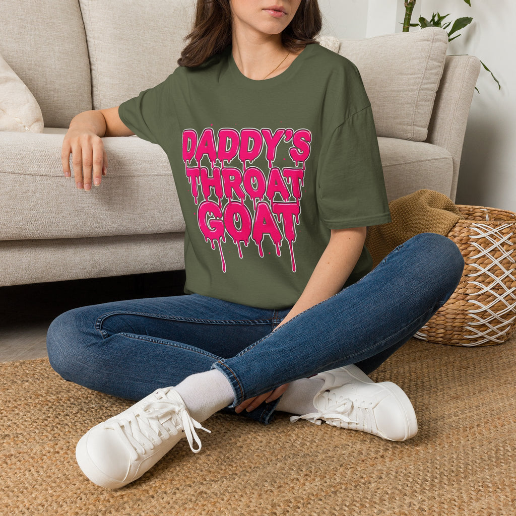 Graphic Tee — "Daddy's Throat" Drip Lettering Shirt