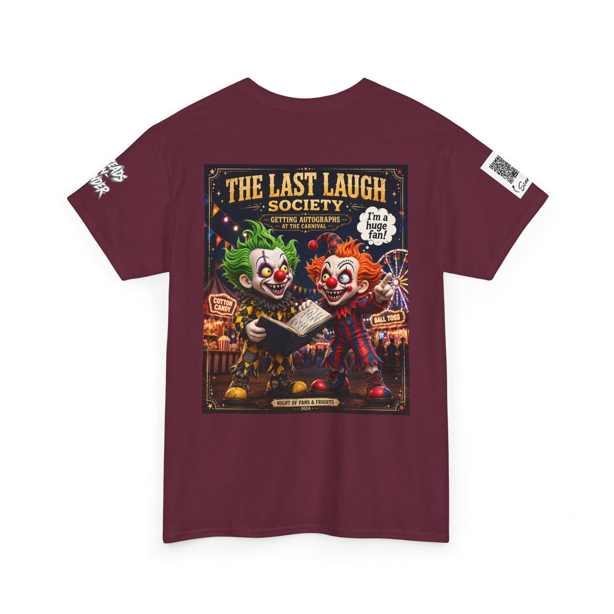 The Last Laugh Society Tee #124 — Carnival Clown Horror Graphic T-Shirt