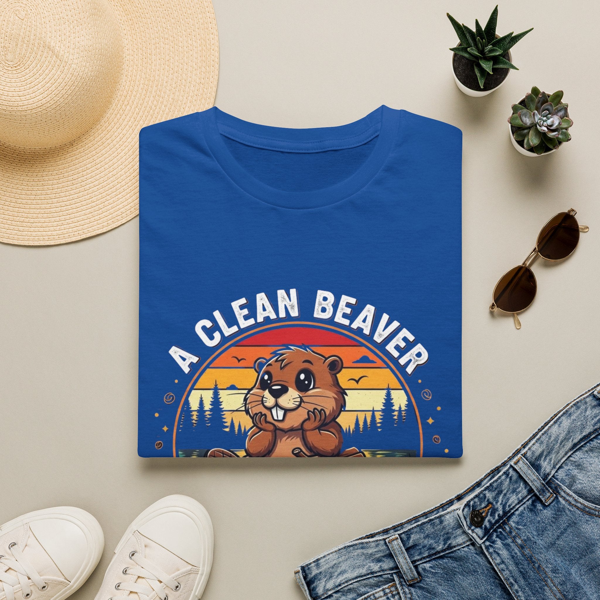 A Clean Beaver T-Shirt — "A Clean Beaver Always Gets More Wood" Retro Graphic Tee