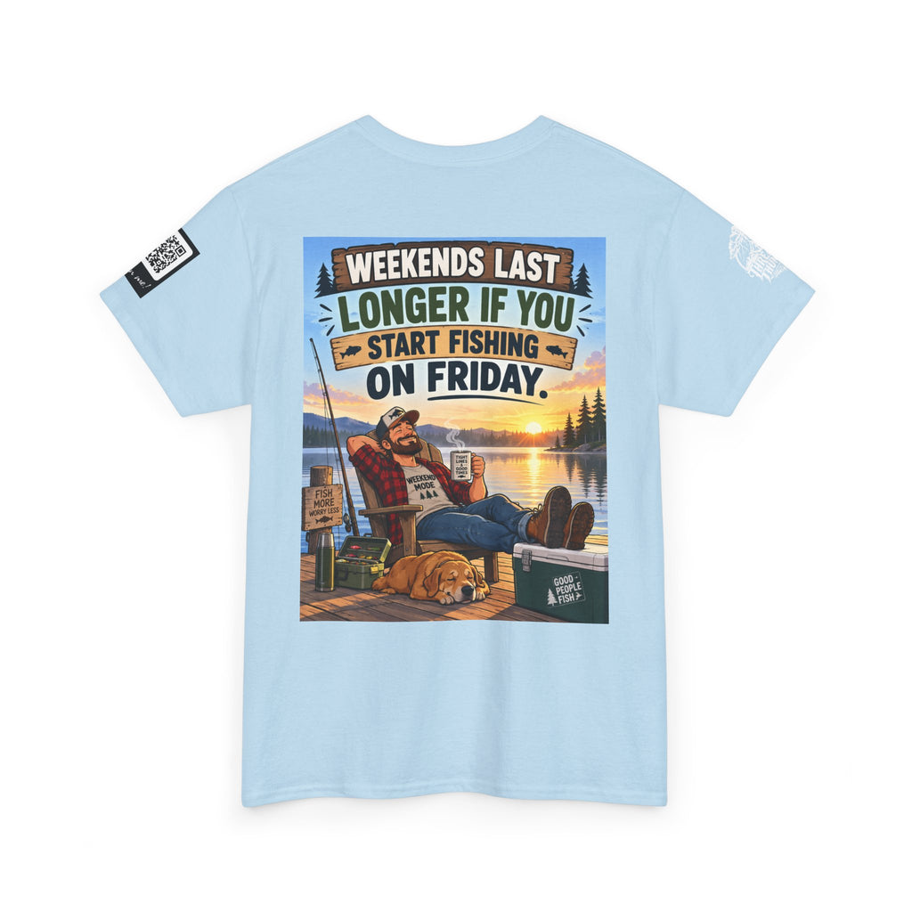 Weekends Last Longer When You Start Fishing Friday Back Graphic Tee