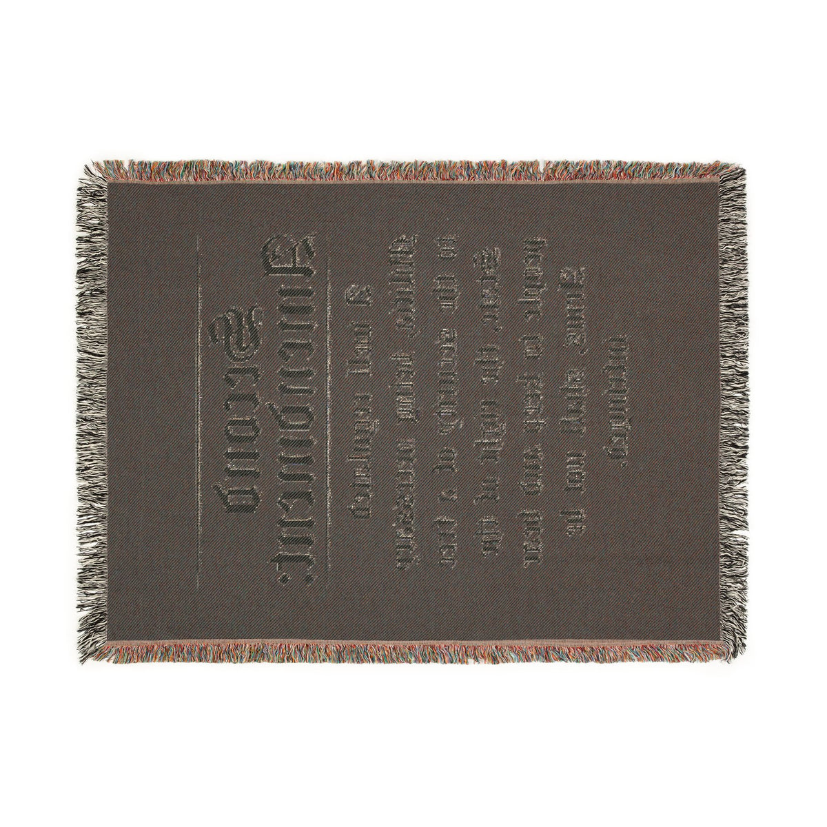 Second Amendment Woven Blanket — Rustic Constitution Quote Throw