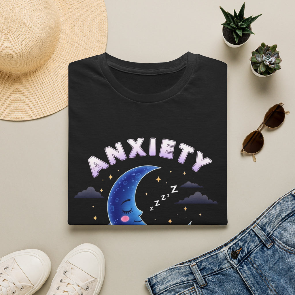 Anxiety Moon T-Shirt — 'Sleep Tight' Cute Moon & Stars Relaxation Tee
