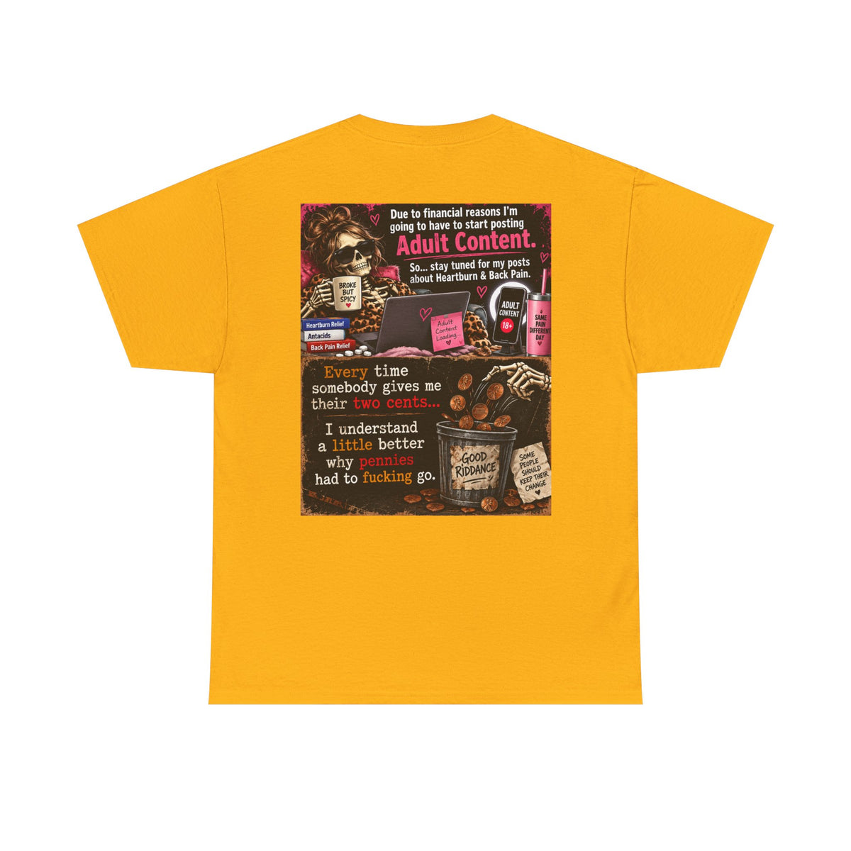 Funny 'Adult Content' Graphic Tee — Sarcastic Coffee & Cocktail Humor T-Shirt