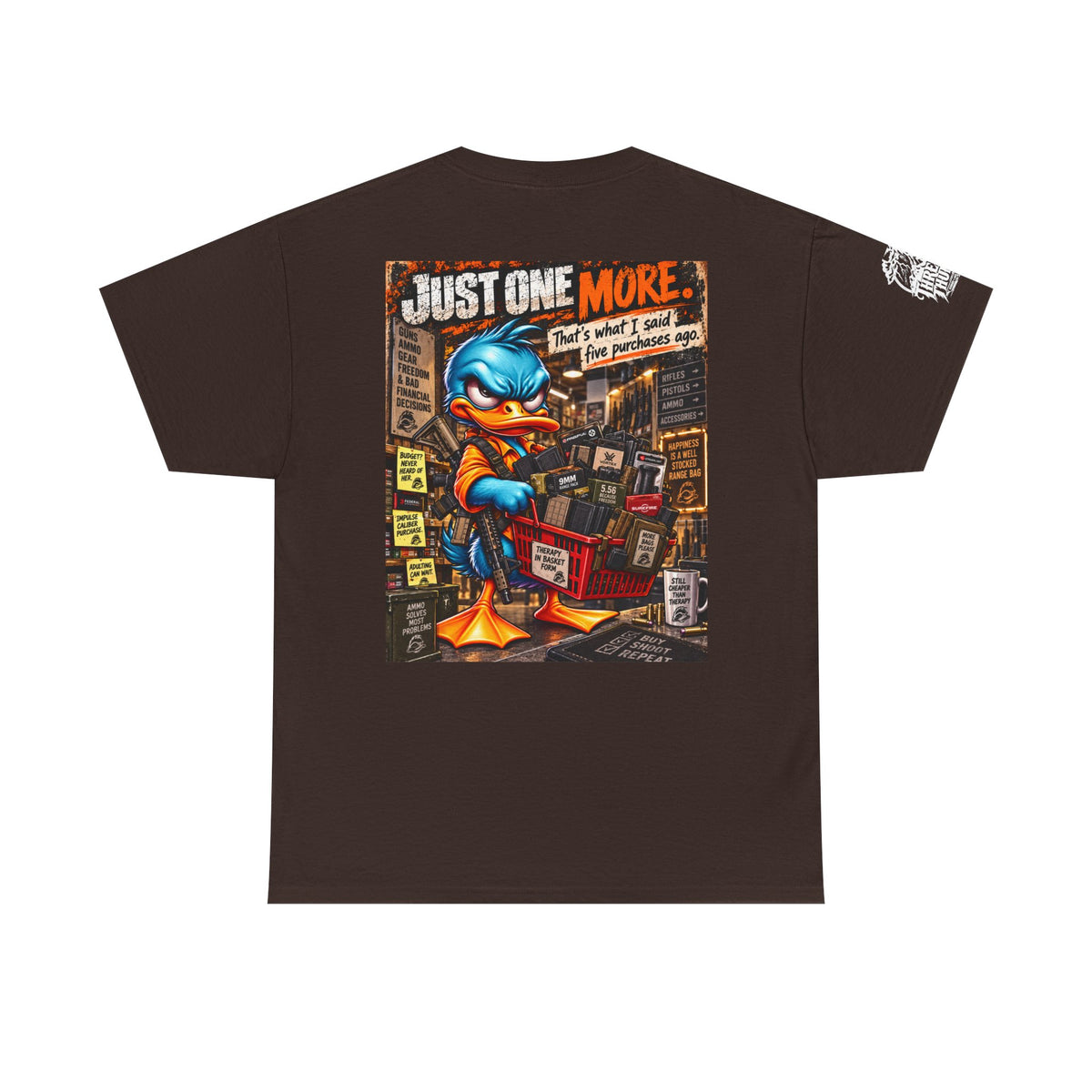 Just One More — Ammo Shopping Humor Back Graphic Tee