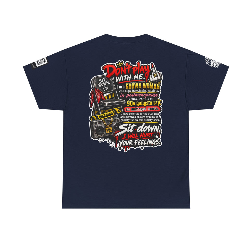 Grown Woman With Anxiety and 90s Gangsta Rap Back Graphic Tee