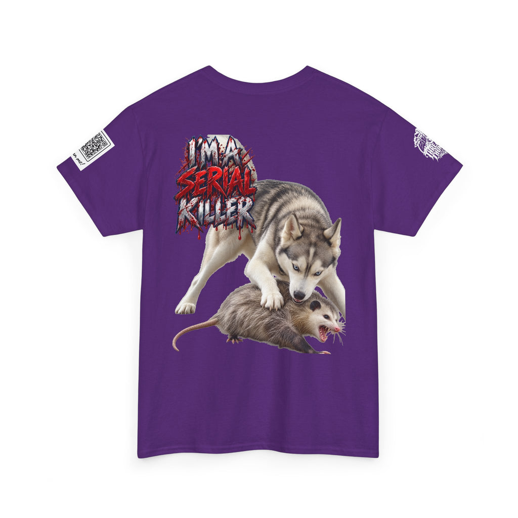 Graphic Tee — 'I'm a Serial Killer' Husky Crushing Possum Design