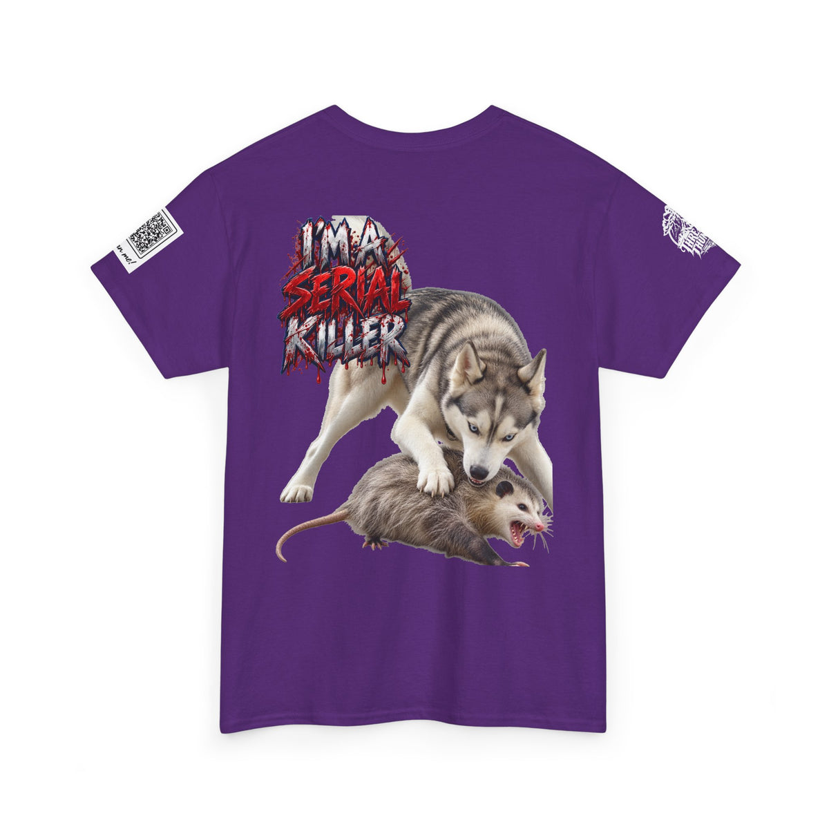 Graphic Tee — 'I'm a Serial Killer' Husky Crushing Possum Design