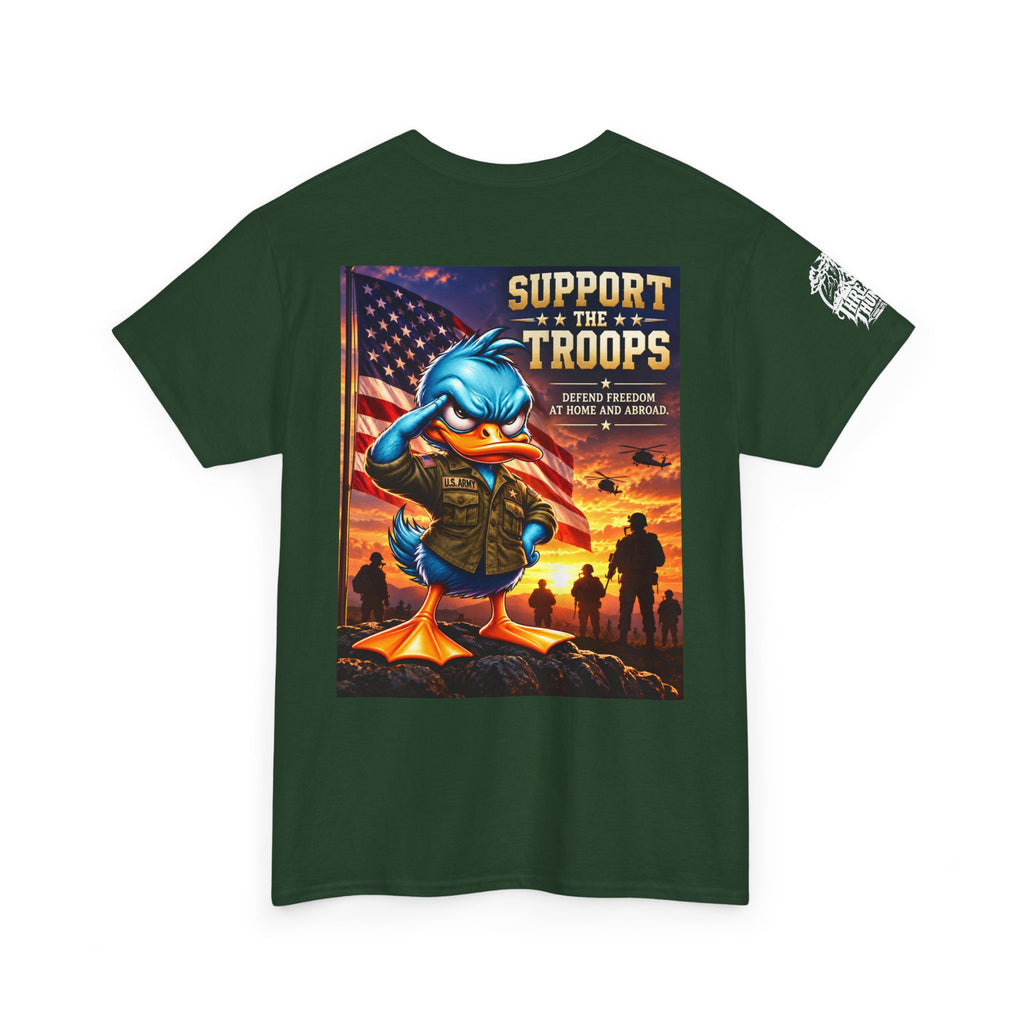 Support the Troops — Defend Freedom at Home and Abroad Back Graphic Tee