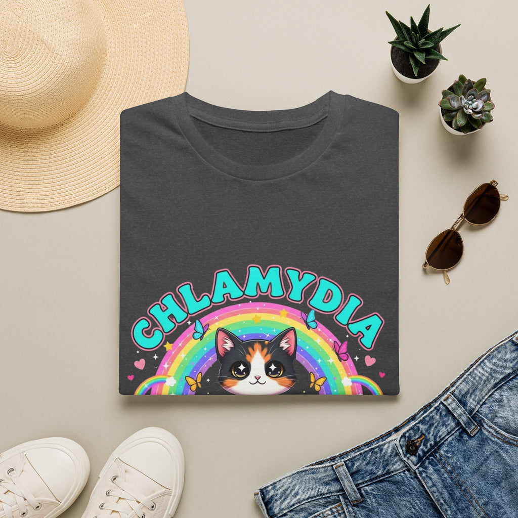 Chlamydia Survivor Cat T-Shirt — Cute Rainbow Calico Tee