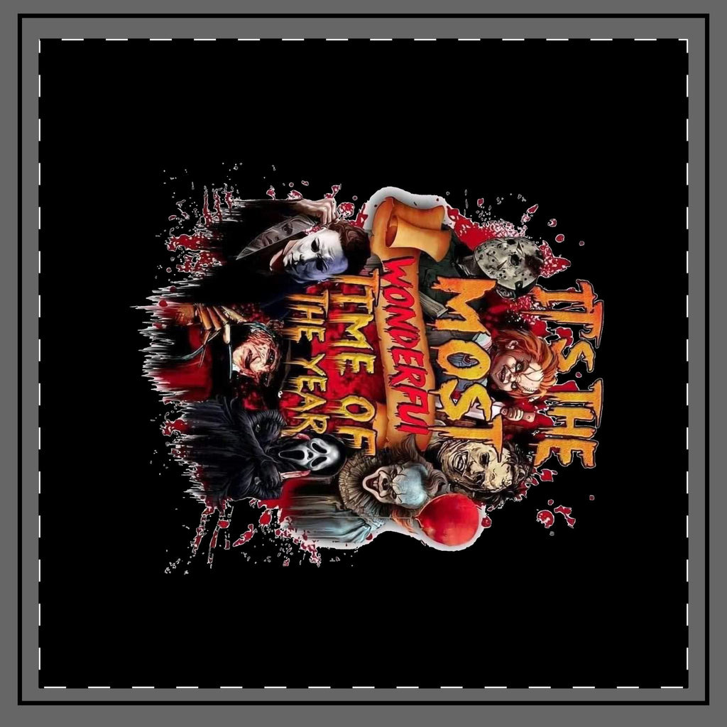 Horror Movie Icons Throw Pillow — "Most Wonderful Time of the Year" Halloween Decor