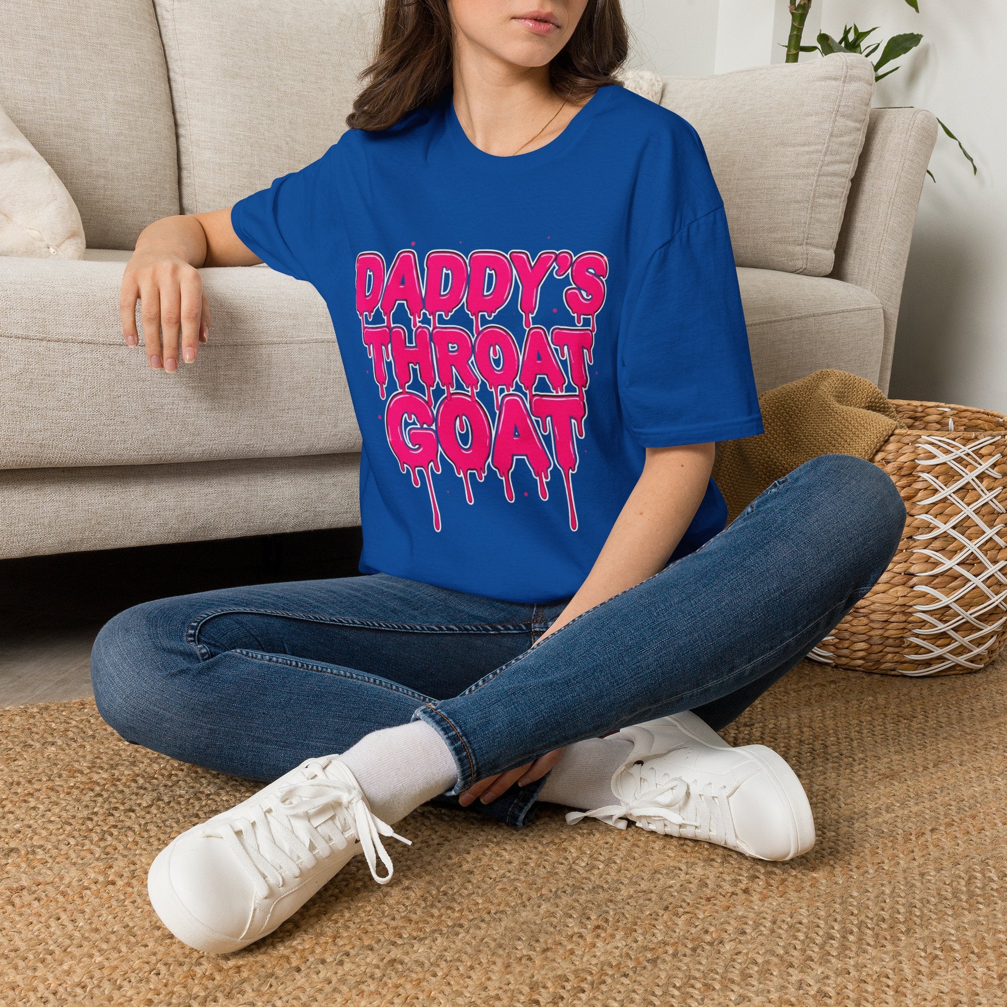Graphic Tee — "Daddy's Throat" Drip Lettering Shirt