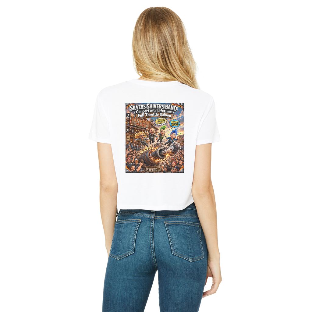The Silver Shivers Band Classic Women's Cropped Raw Edge T-Shirt