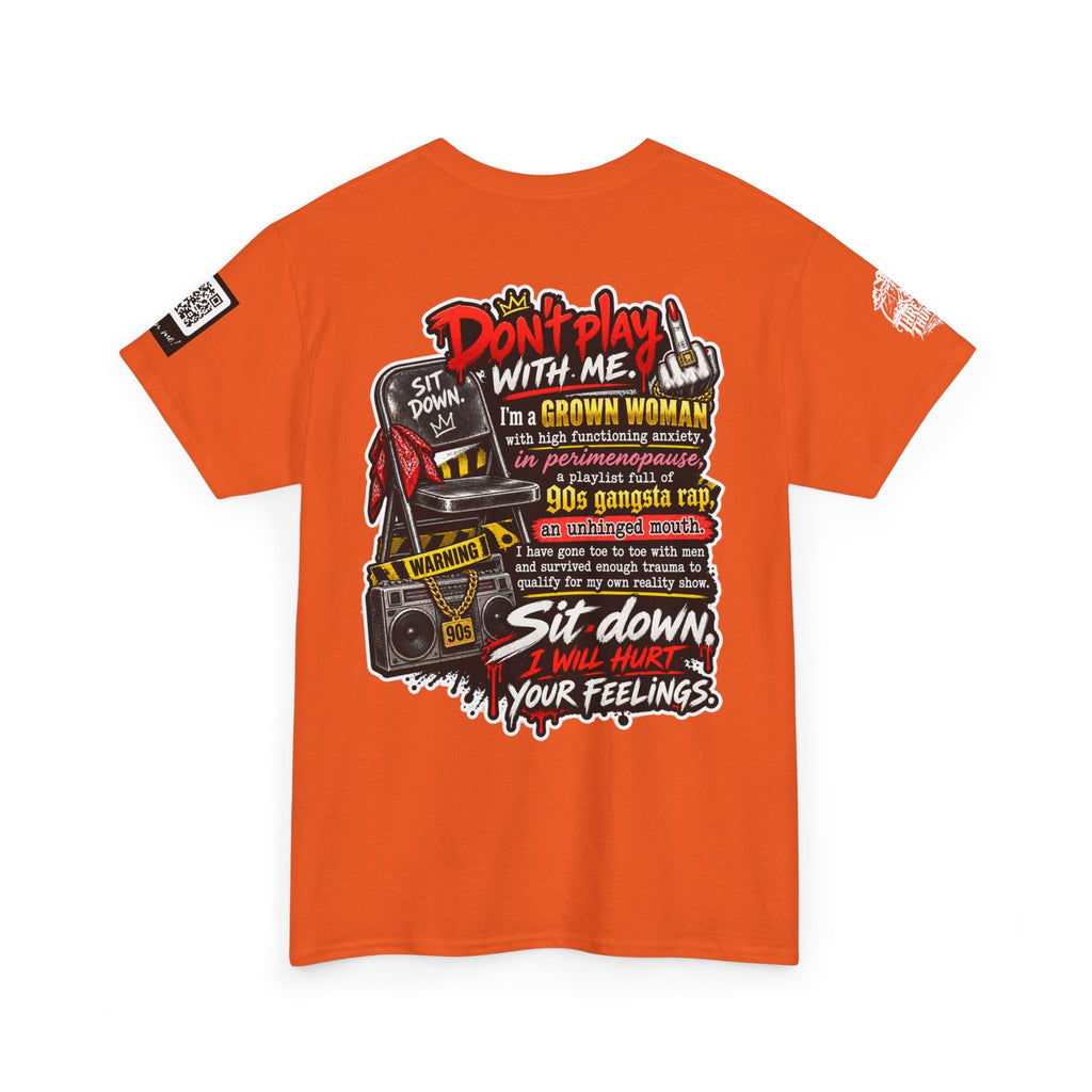 Grown Woman With Anxiety and 90s Gangsta Rap Back Graphic Tee